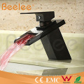 New Hydraulic LED Black Orb Single Handle Glass Waterfall Basin Water Mixer Ql140418bf